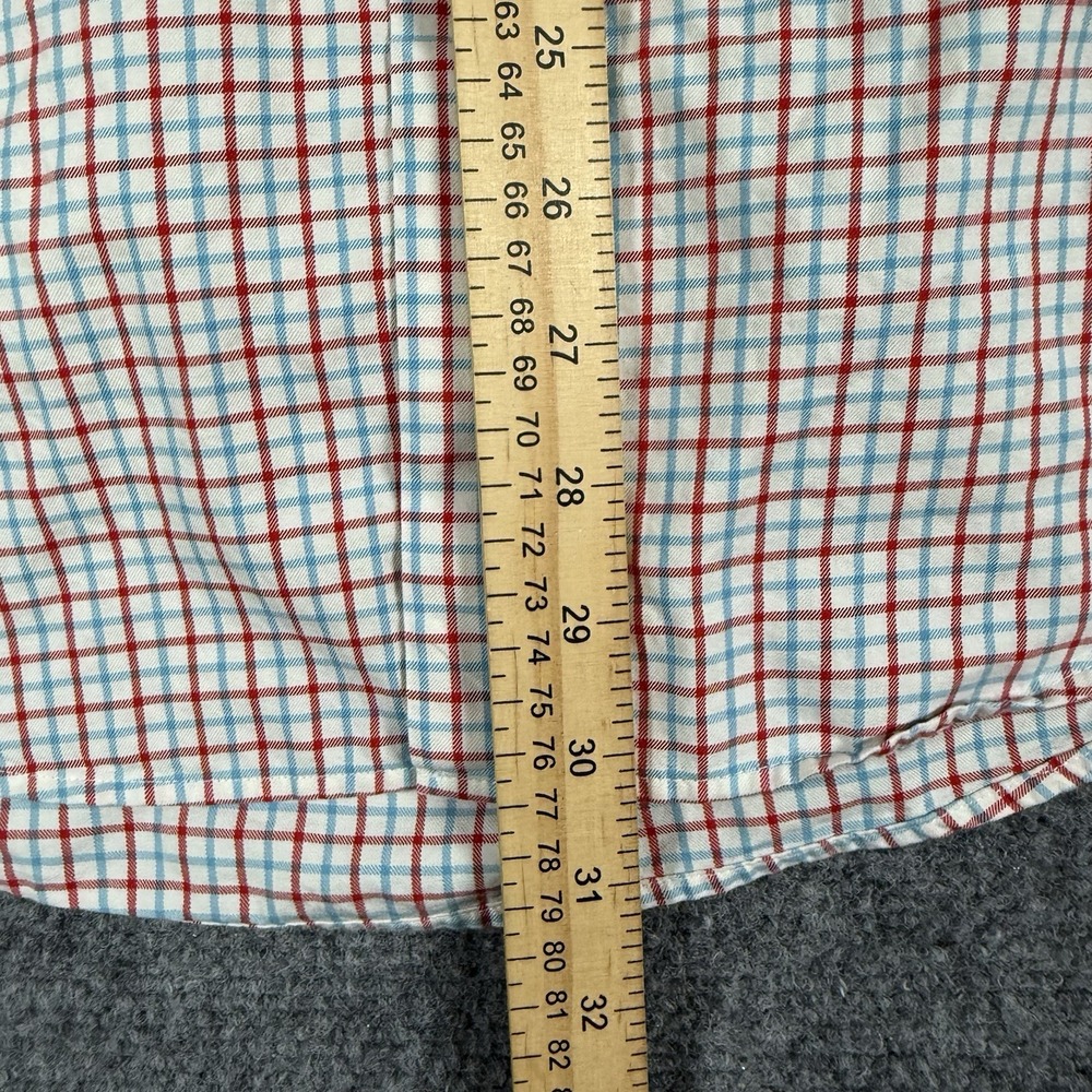 Peter Millar Shirt Mens Medium Long Sleeve Button Down Plaid Red Blue Cotton⁠ - Picture 5 of 9